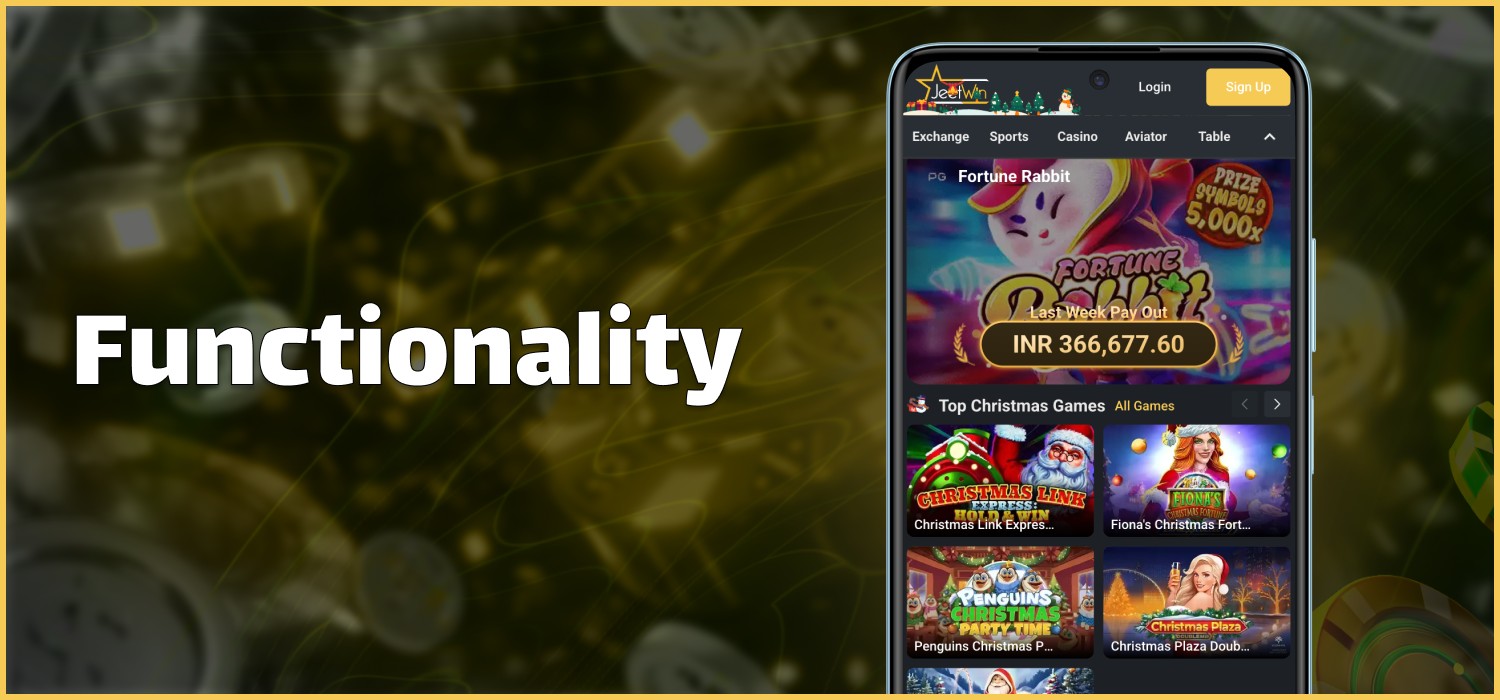 functionality of casino mobile app